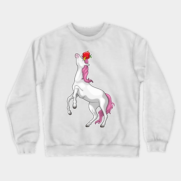 Unicorn Apple Fruit Crewneck Sweatshirt by Markus Schnabel